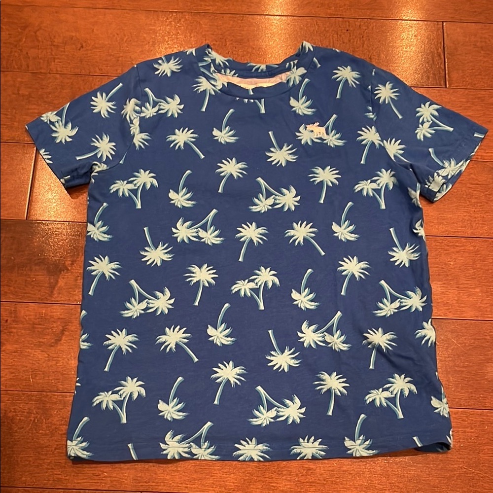 Abercrombie Kids Blue and White Palm Tree Tee
